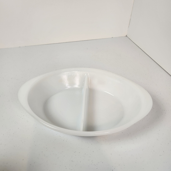 Vintage Sears Divided Baking Serving Vegetable Casserole Dish Wheat Pattern 70s - Picture 3 of 8